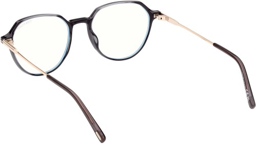 Tom Ford FT5875-B - 020 - 52 - KÉK-IBOLYA FÉNYT SZŰRŐ LENCSÉKKEL Optikai keretek Fényes sötét szürke Kerek