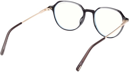 Tom Ford FT5875-B - 020 - 52 - KÉK-IBOLYA FÉNYT SZŰRŐ LENCSÉKKEL Optikai keretek Fényes sötét szürke Kerek