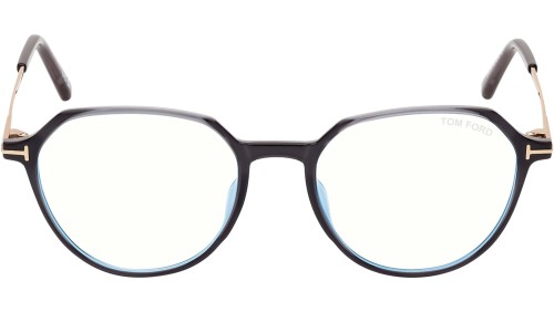 Tom Ford FT5875-B - 020 - 52 - KÉK-IBOLYA FÉNYT SZŰRŐ LENCSÉKKEL Optikai keretek Fényes sötét szürke Kerek