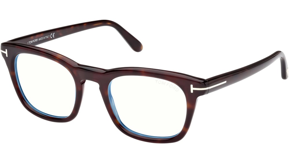 Tom Ford FT5870-B - 052 - 50 - KÉK-IBOLYA FÉNYT SZŰRŐ LENCSÉKKEL Optikai keretek Dark Havanna Szögletes