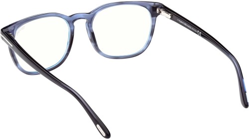 Tom Ford FT5868-B - 092 - 51 - KÉK-IBOLYA FÉNYT SZŰRŐ LENCSÉKKEL Optikai keretek Kék csíkos Szögletes/Lekerekített
