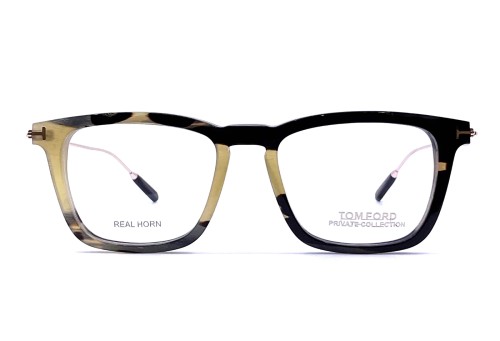 Tom Ford FT5851-Private Collection REAL HORN - 062 - 51 Optikai keretek Zöld szarv Szögletes
