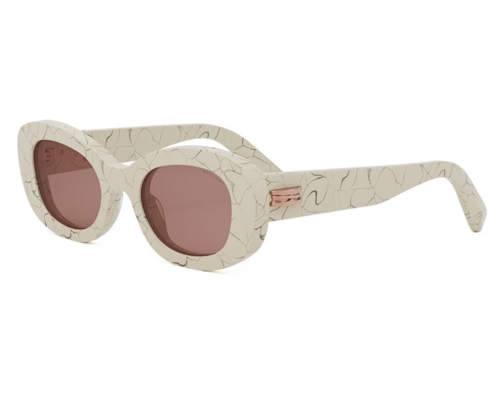 Bvlgari BV40039I B ZERO1 - 24E - 50 Napszemüvegek Fehér,Szürke,Mintás Ovális