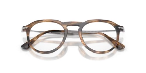 Persol PO3387V - 1236 - 51 Optikai keretek Csíkos fekete és szürkésbarna Párna