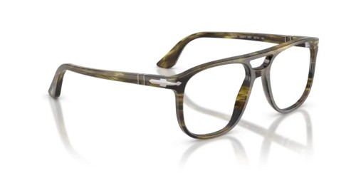 Persol PO3329V - 1237 - 54 Optikai keretek Csíkos fekete és olíva zöld Pilóta (Aviator)