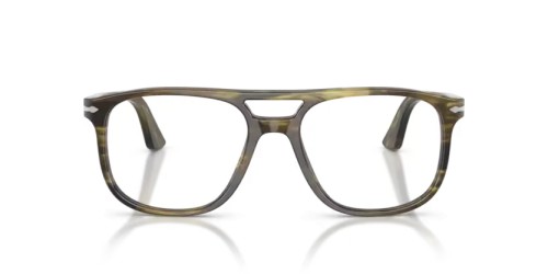 Persol PO3329V - 1237 - 54 Optikai keretek Csíkos fekete és olíva zöld Pilóta (Aviator)