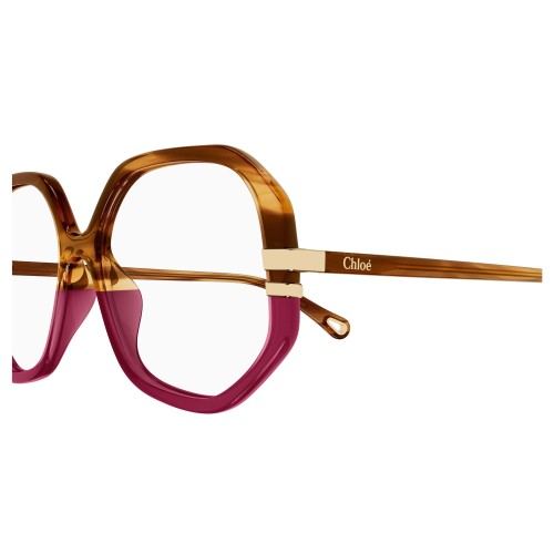 Chloé CH0107O - 006 - 56 Optikai keretek Barna,Mintás,Piros Szögletes