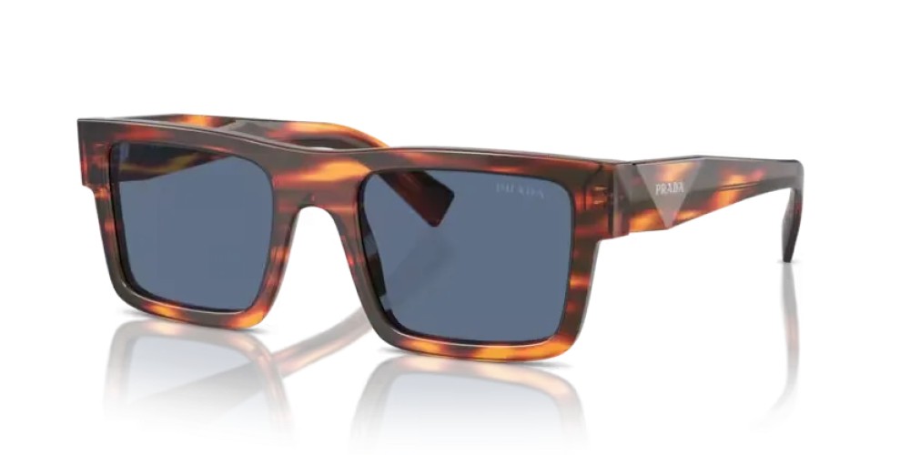 PRADA PR 19WS - 17R06A - 52 Napszemüvegek Striped radica Téglalap