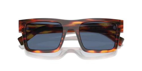 PRADA PR 19WS - 17R06A - 52 Napszemüvegek Striped radica Téglalap