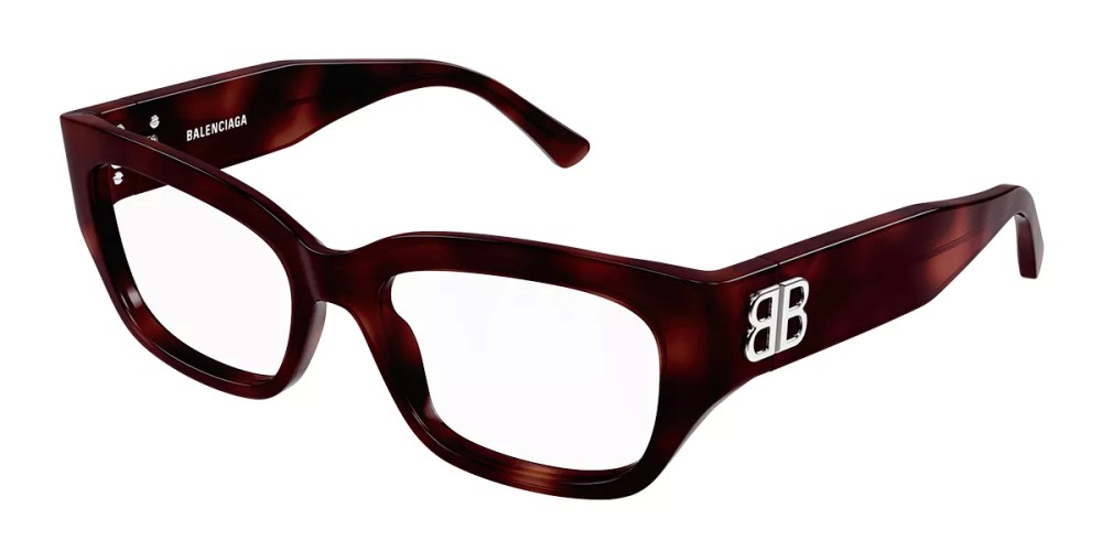 Balenciaga BB0364OA - 002 - 55 Optikai keretek Fekete,Piros,Mintás Szögletes