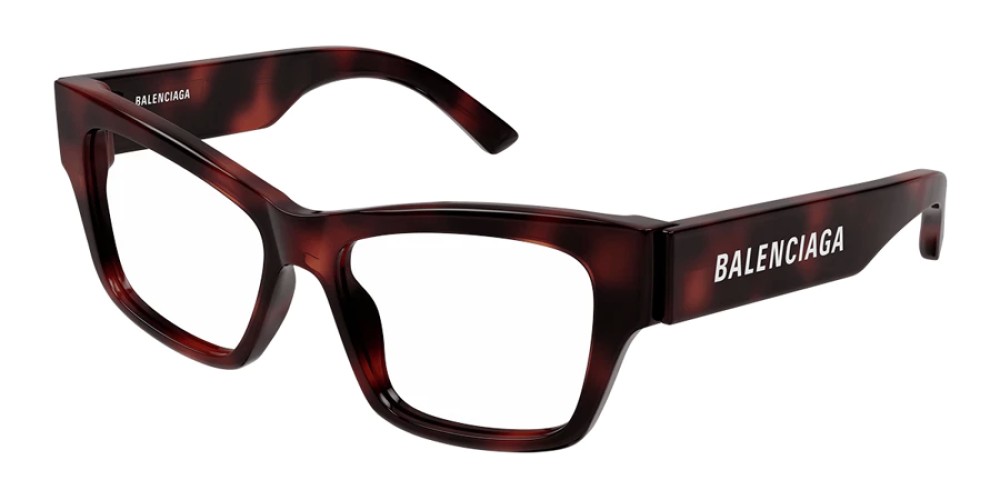 Balenciaga BB0378O - 002 - 54 Optikai keretek Fekete,Piros,Mintás Szögletes