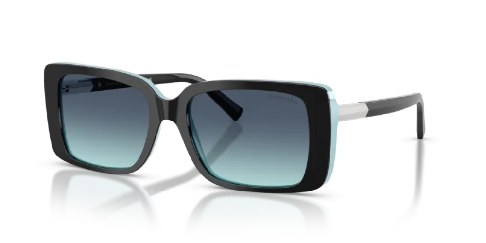 TIFFANY & CO. TF4249 - 80559S - 55 Napszemüvegek Fekete a tiffany-kéken Téglalap