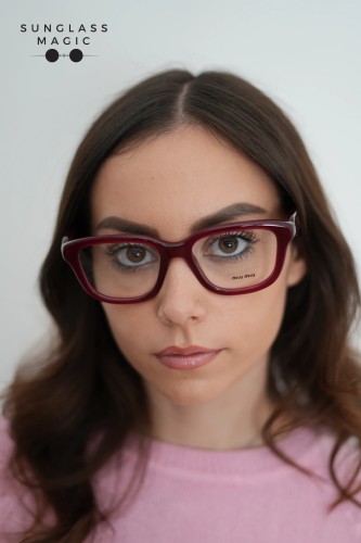 MIU MIU MU 02ZV - 21I1O1 - 53 Optikai keretek Opálvörös Téglalap