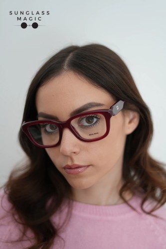 MIU MIU MU 02ZV - 21I1O1 - 53 Optikai keretek Opálvörös Téglalap