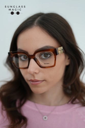 MIU MIU MU 04UV - 11Q1O1 - 52 Optikai keretek Csíkos dohány Szögletes