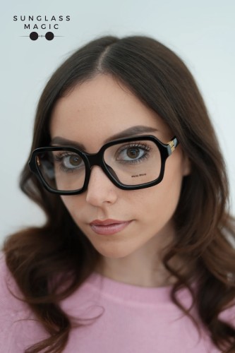 MIU MIU MU 03YV - 16K1O1 - 54 Optikai keretek Fekete Szögletes