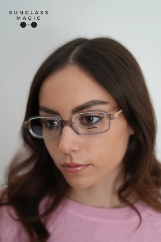 MIU MIU MU 01YV - 12W1O1 - 53 Optikai keretek Mályva, átlátszó Szögletes