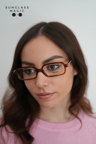 MIU MIU MU 01YV - 26E1O1 - 53 Optikai keretek Csíkos tobacco Téglalap