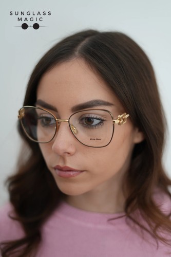MIU MIU MU 50XV - ​KUI1O1 - ​56 Optikai keretek Fekete, Arany, Havanna Pillangó
