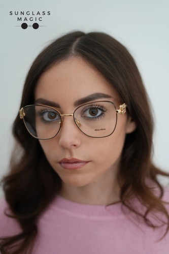 MIU MIU MU 50XV - ​KUI1O1 - ​56 Optikai keretek Fekete, Arany, Havanna Pillangó