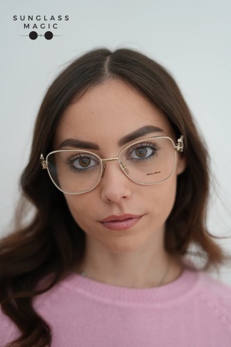 MIU MIU MU 50XV - ​14M1O1 - ​56 Optikai keretek Arany Pillangó