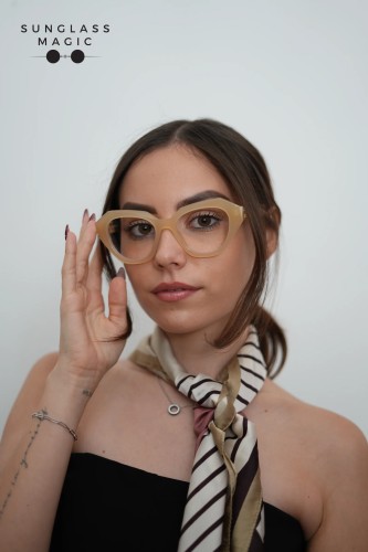Off-White OERJ043 - 1700 - 51 Optikai keretek Bézs Cat Eye (Macskaszem)