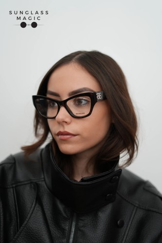 Balenciaga BB0362O - 002 - 54 Optikai keretek Barna,Mintás Cat Eye (Macskaszem)