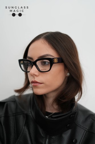 Balenciaga BB0363O - 001 - 54 Optikai keretek Fekete Szögletes