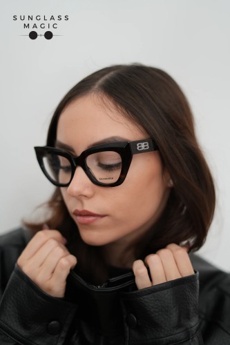 Balenciaga BB0238O - 002 - 50 Optikai keretek Barna,Mintás Cat Eye (Macskaszem)