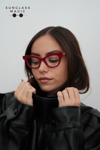 Alexander McQueen AM0381O - 003 - 47 Optikai keretek Piros Cat Eye (Macskaszem)