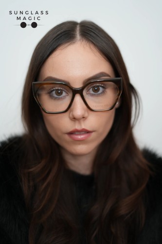 Philipp Plein VPP068S QUEEN - 03BQ - 57 Optikai keretek Havanna, Barna Cat Eye (Macskaszem)