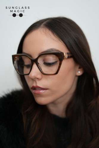 Philipp Plein VPP068S QUEEN - 03BQ - 57 Optikai keretek Havanna, Barna Cat Eye (Macskaszem)