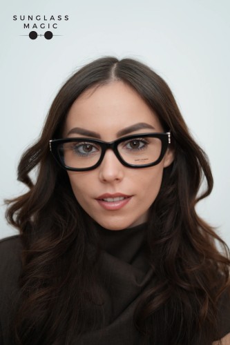 Saint Laurent SL M153 OPT - 001 - 55 Optikai keretek Fekete Szögletes/Lekerekített