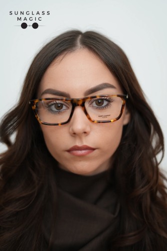 Saint Laurent SL344 - 004 - 54 Optikai keretek Havanna, Ezüst Szögletes