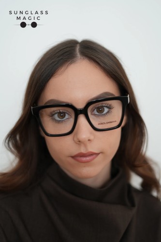 DOLCE & GABBANA DG3376B - ​3355 - ​53 Optikai keretek Fekete,Arany Szögletes