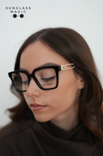 DOLCE & GABBANA DG3376B - ​3355 - ​53 Optikai keretek Fekete,Arany Szögletes