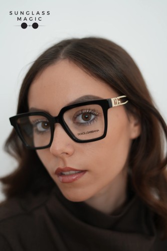DOLCE & GABBANA DG3376B - ​3355 - ​53 Optikai keretek Fekete,Arany Szögletes