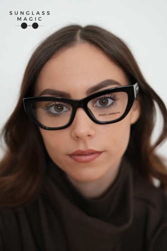 DOLCE & GABBANA DG3412 - ​501 - ​53 Optikai keretek Fekete Cat Eye (Macskaszem)
