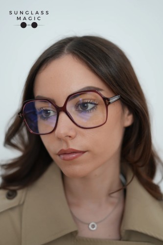 Tom Ford TF6062-B - 071 - 57 - KÉK-IBOLYA FÉNYT SZŰRŐ LENCSÉKKEL Optikai keretek Bordó Szögletes