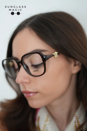 VERSACE VE3386D - 5534 - 55 Optikai keretek Áttetsző barna Szögletes