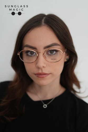PRADA PR D53VD - 22L1O1 - 54 Optikai keretek Rózsaszínű arany Ovális