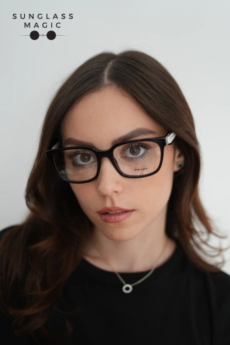 PRADA PR 17ZV - ​1AB1O1 - ​54 Optikai keretek Fekete,Fehér Szögletes