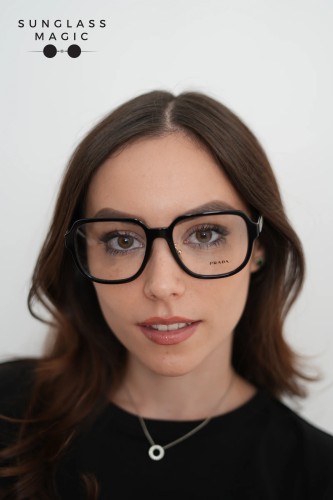 PRADA PR B07VD - ​16K1O1 - ​56 Optikai keretek Fekete,Fehér Szögletes