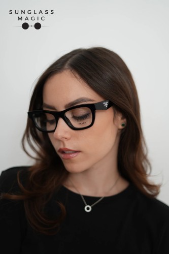 PRADA PR B01V - ​16K1O1 - ​54 Optikai keretek Fekete Szögletes