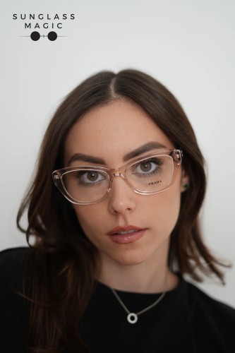 PRADA PR 19WV - 15J1O1 - 53 Optikai keretek Crystal geranium Cat Eye (Macskaszem)