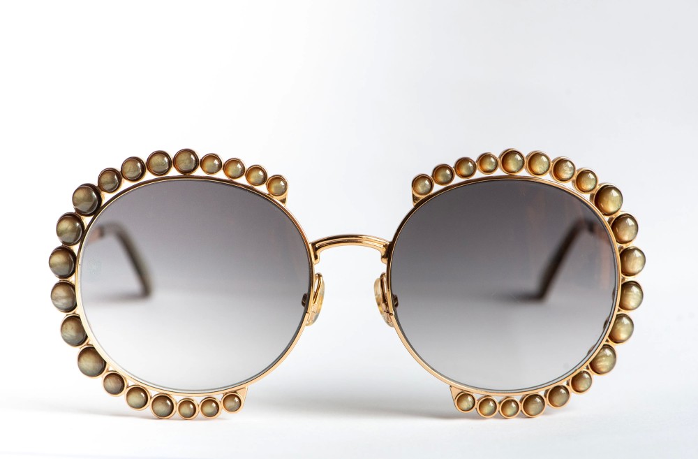 Elie Saab ES025/G/S - 84E5B - 57 Napszemüvegek Arany Kerek