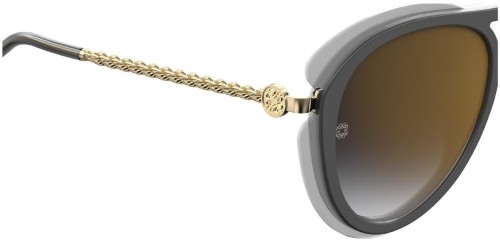 Elie Saab ES035/G/S - FT3 WM - 56 Napszemüvegek Fekete, Szürke, Arany Pilóta (Aviator)