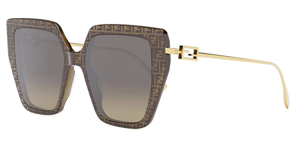 Fendi FE40012U - 50F - 55 Napszemüvegek Barna, Arany Szögletes