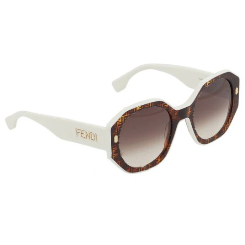 Fendi FE40045I - 55F - 54 Napszemüvegek Havana, Fehér Szögletes