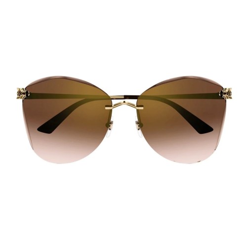 Cartier CT0398S - 002 - 62 Napszemüvegek Arany,Barna,Mintás Pillow (Lekerekített)